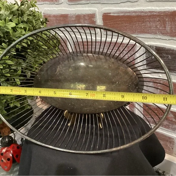 ⚫️ Vintage Gorham Silver Plate Wired Design Serving Fruit or Decor Bowl Basket - Picture 8 of 10